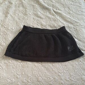 Elegant Black Mesh Mini Skirt